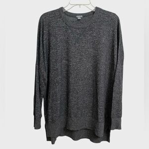 Aerie Oversize Pullover Knit Top Sweatshirt Women's S Black Grey Soft Athleisure